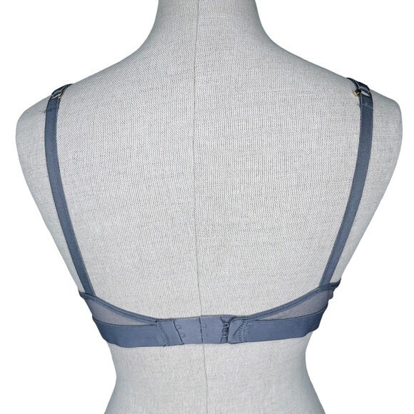 Lively The All-Day Deep V No-Wire Bra sz 34B * Smoke Gray Wire Free Mesh Trim - Picture 3 of 7